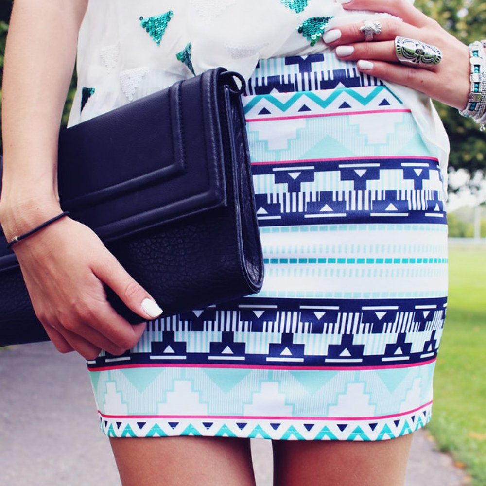 ZARA AZTEC MINI SKIRT